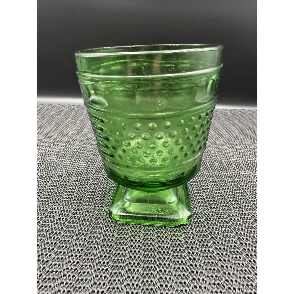 Vintage Napco Green Hobnail Thumbprint Footed Planter Vase #1180 Cleveland Ohio